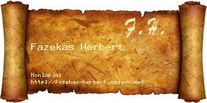 Fazekas Herbert névjegykártya