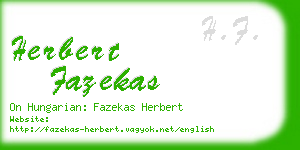 herbert fazekas business card